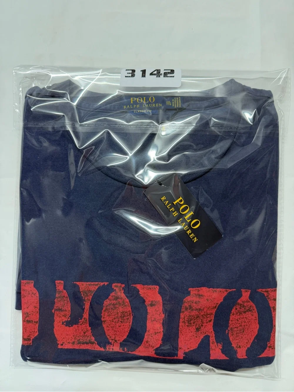Polo by Ralph Lauren Navy Short Sleeve Tee with Red Logo Print